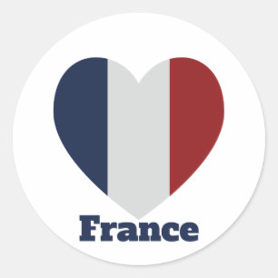 Frankreich Herzenflagge Runder Aufkleber