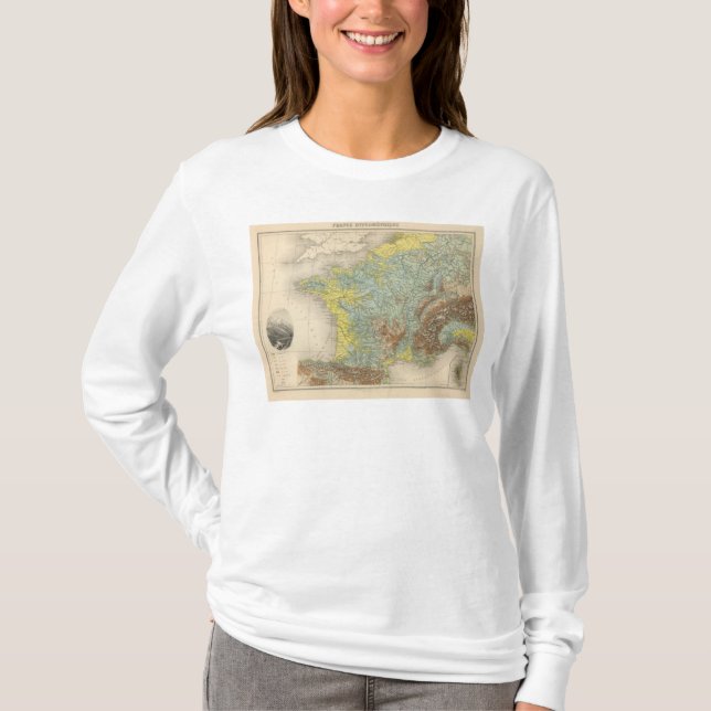 Frankreich hypsometric T-Shirt (Vorderseite)