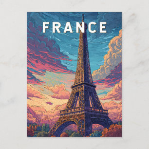 Frankreich Illustration Travel Art Vintag Postkarte