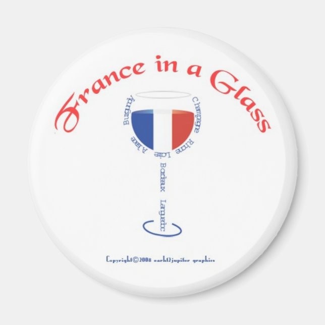 Frankreich im Glas Magnet (Vorne)