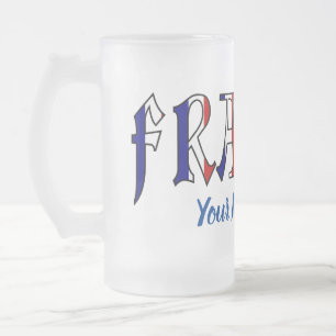 Frankreich in französischen Flaggenfarben Personal Mattglas Bierglas