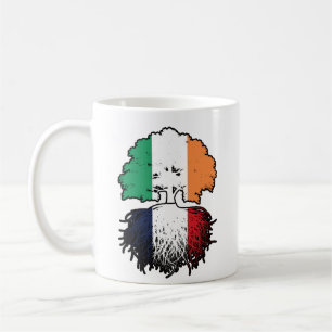 Frankreich - Irish Ireland Tree Roots Flag Kaffeetasse