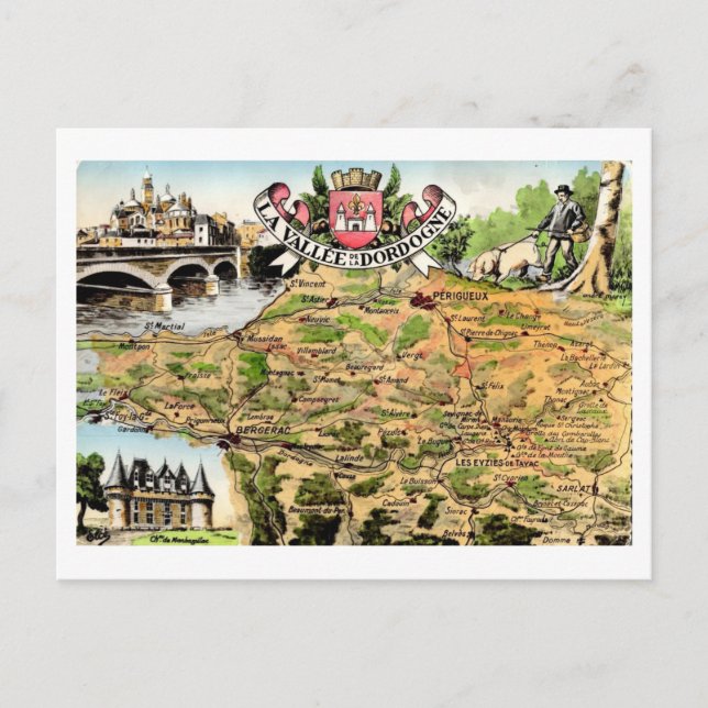 Frankreich Karte des Dordogne-Tales (Vorderseite)