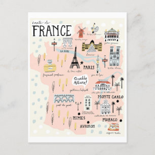 Frankreich Karte mit Touristen Reiseziele
