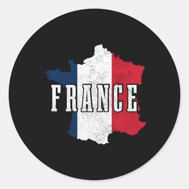 Frankreich Karte Prix French Flag Runder Aufkleber (Vorderseite)