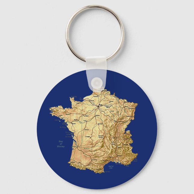 Frankreich Karte Schlüsselanhänger (Vorderseite)