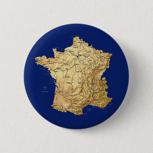 Frankreich-Karten-Knopf Button