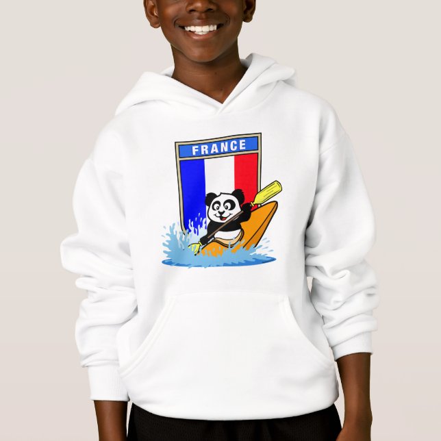 Frankreich Kayaking Panda Hoodie (Vorderseite)