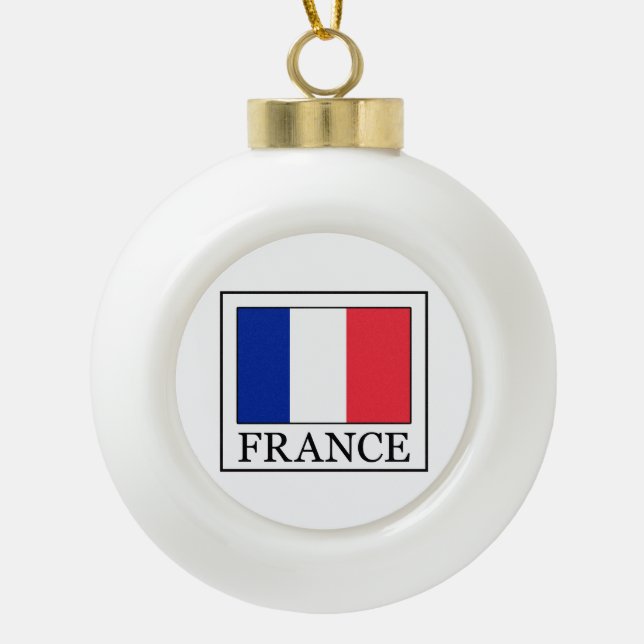 Frankreich Keramik Kugel-Ornament (Vorderseite)