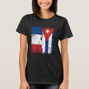 Frankreich Kuba Flaggen Halb Kubana Französische R T-Shirt