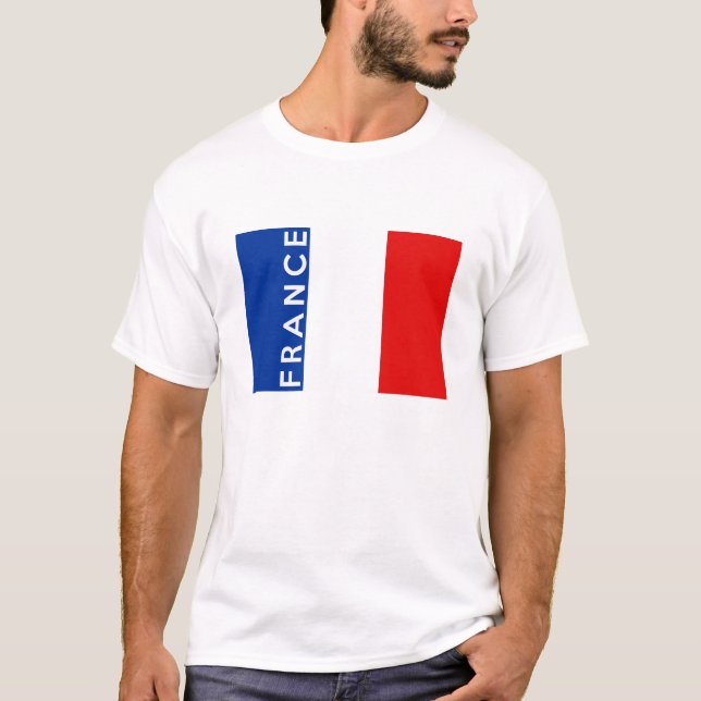 Frankreich-Landesflaggesymbol-Namentext T-Shirt (Vorderseite)