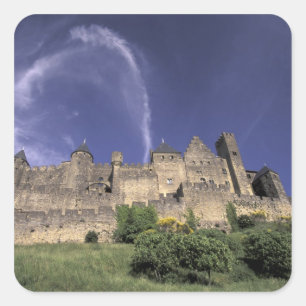 Frankreich, Languedoc, Aude, Carcassonne, Quadratischer Aufkleber