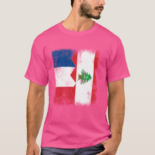 Frankreich Libanon Flaggen Halb libanesische franz T-Shirt
