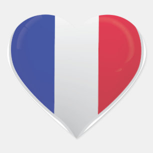 Frankreich Liebe Flaggenaufkleber Herz-Aufkleber