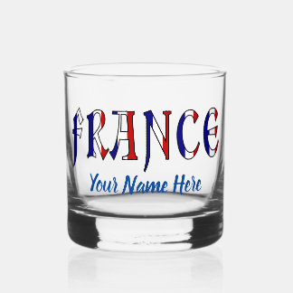 Frankreich mit französischen Flaggenfarben Persona Whiskyglas
