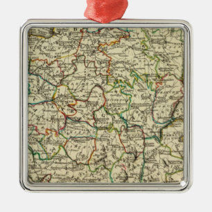Frankreich mit Grenzen Silbernes Ornament