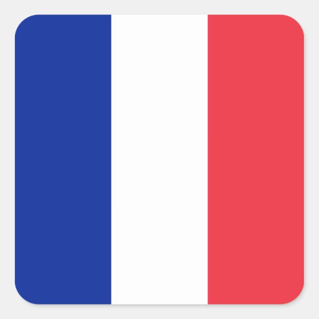 Frankreich - Nationale Flagge Quadratischer Aufkleber (Vorderseite)