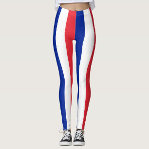 Frankreich Nationalflagge Farben Vertikal Gestreif Leggings