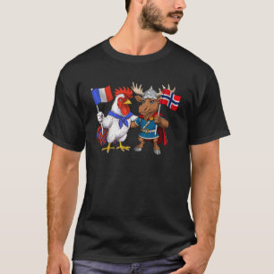 Frankreich Norwegen Flagge Französische Wurzeln No T-Shirt