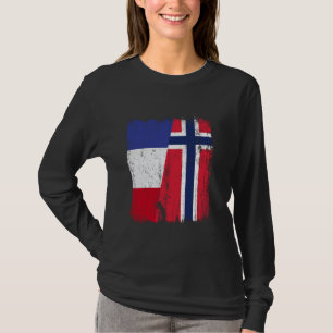 Frankreich Norwegen Halbfahne Französische Herkunf T-Shirt