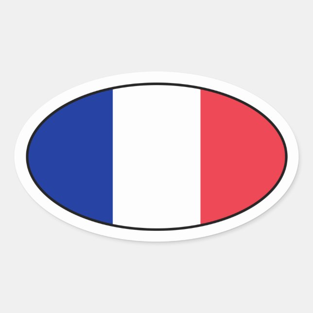 Frankreich Oval-Aufkleber für Flaggen Ovaler Aufkleber (Vorderseite)