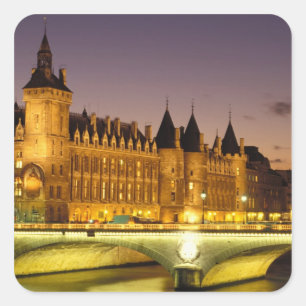 Frankreich, Paris, Conciergerie und Seine bei Quadratischer Aufkleber