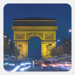 Frankreich, Paris. Der Triumphbogen und der Quadratischer Aufkleber
