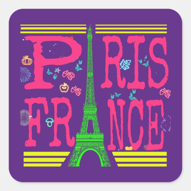 Frankreich, Paris, Eifel Tower Travel Quadratischer Aufkleber (Vorderseite)