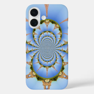 Frankreich Paris Eiffel Tower Kaleidoscope Blue Lo iPhone 16 Hülle