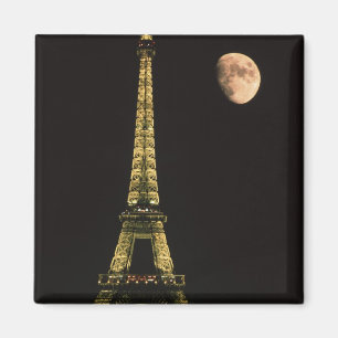 Frankreich, Paris. Eiffelturm bei Nacht mit Magnet
