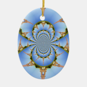 Frankreich Paris Eiffelturm Kaleidoskop Blau Liebl Keramikornament