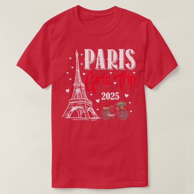 Frankreich Paris Girls Trip 2025 Sommerurlaub Ladi T-Shirt (Design vorne)