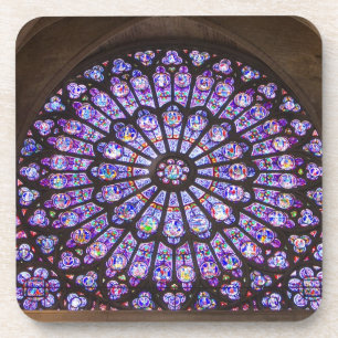 Frankreich, Paris. Innendetail von Bleiglasfenster Getränkeuntersetzer