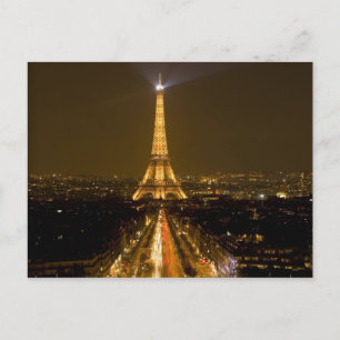Frankreich, Paris. Nachtansicht des Eiffelturms Postkarte