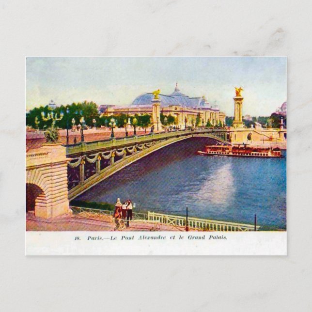 Frankreich Paris, Pont Alexandre III, Grand Palais Postkarte (Vorderseite)