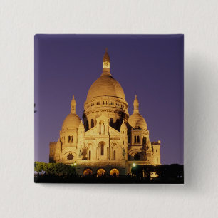 Frankreich, Paris, SacrÃ©-Coeur bei Nacht. Button