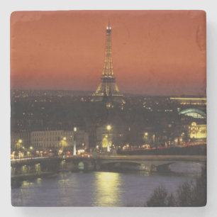 Frankreich, Paris Sonnenuntergang Blick auf Eiffel Steinuntersetzer