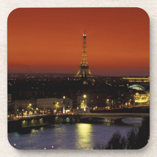 Frankreich, Paris Sonnenuntergang Blick auf Eiffel Untersetzer