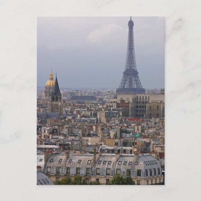 Frankreich, Paris, Stadtbild mit Eiffelturm Postkarte (Vorderseite)