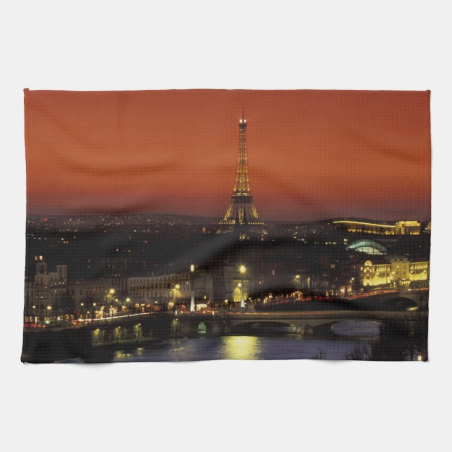 Frankreich, Paris Sunset View Eiffelturm und Geschirrtuch (Horizontal)