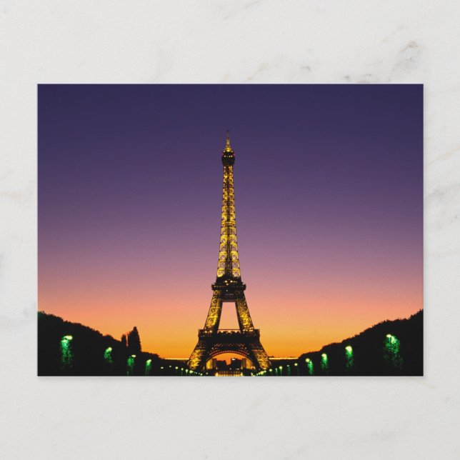 Frankreich, Paris, Tour Eiffel bei Sonnenuntergang Postkarte (Vorderseite)