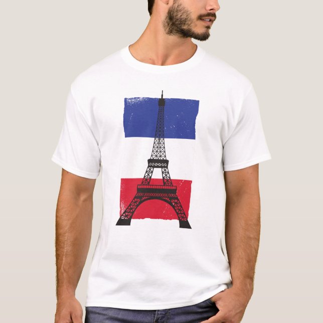 Frankreich - Pariser Flagge T-Shirt (Vorderseite)