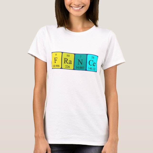 Frankreich Periodisches Shirt der Tabellenbezeichn (Vorderseite)