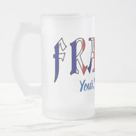 Frankreich: Personalisierte französische Flaggenfa Mattglas Bierglas