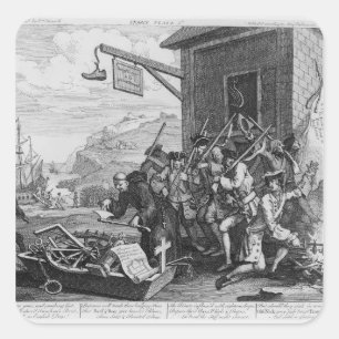Frankreich, Platte I "der Invasion", 1756 Quadratischer Aufkleber