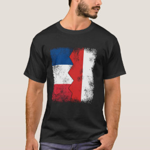 Frankreich Polen Flaggen Halb polnische französisc T-Shirt