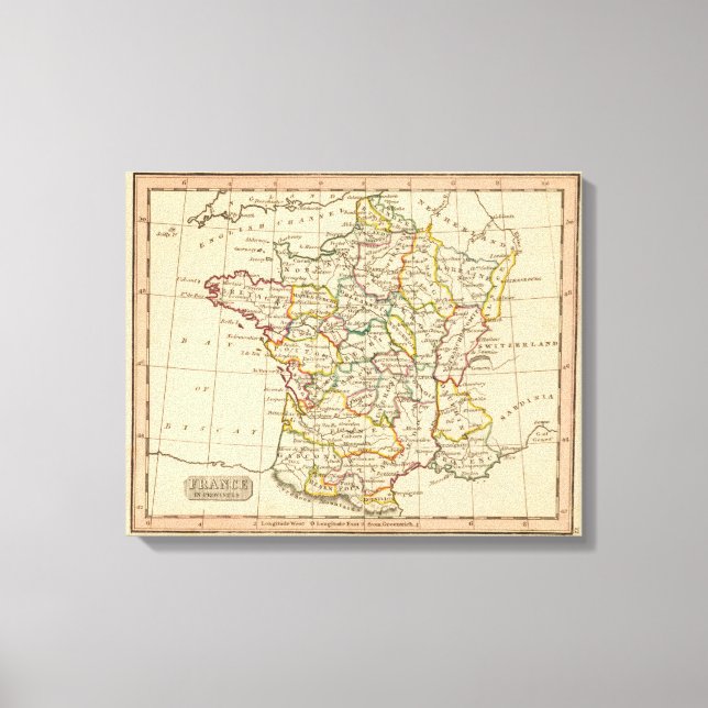 Frankreich, Provinzen Leinwanddruck (Vorderseite)