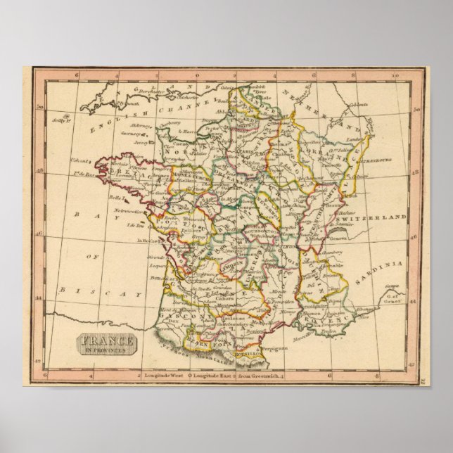 Frankreich, Provinzen Poster (Vorne)