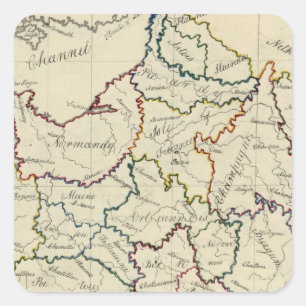 Frankreich-Provinzen Quadratischer Aufkleber