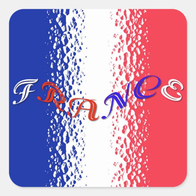 Frankreich Quadratischer Aufkleber (Vorderseite)